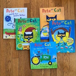 5 EUC Pete the Cat Hardcover Books